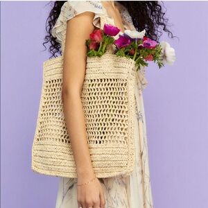 H&M straw shopper tote bag beach bag
